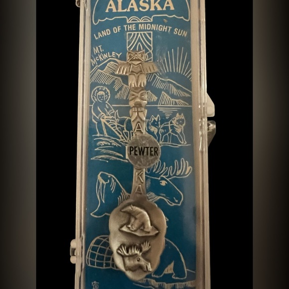 Vintage Pewter Alaska Collector Souvenir Spoon In Box - Picture 4 of 4